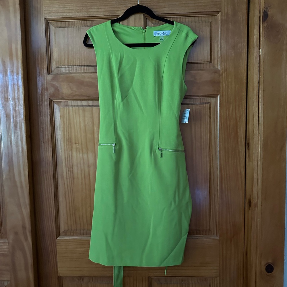 Kasper Lime Green Midi Dress